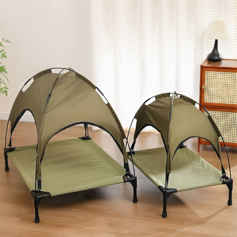 Breathable Elevated Pet Cot Bed with Canopy For Cats & Dogs