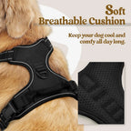 Dog Harness for Large Dogs No Pull Pet Harness with Soft Padded Handle Adjustable Reflective Vest with 2 Leash Clips