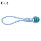 Pet Toy for Dogs, Durable Cotton Rope Hand-Held Treat-Dispensing Ball, Teeth-Cleaning and Training Interactive Puzzle Toy Ball