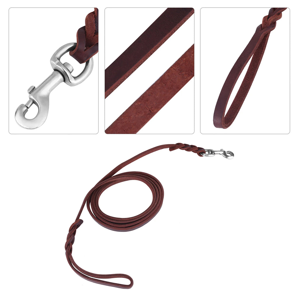 Pet Dog  Leash Safety Rope Cowhide and Leather Belt