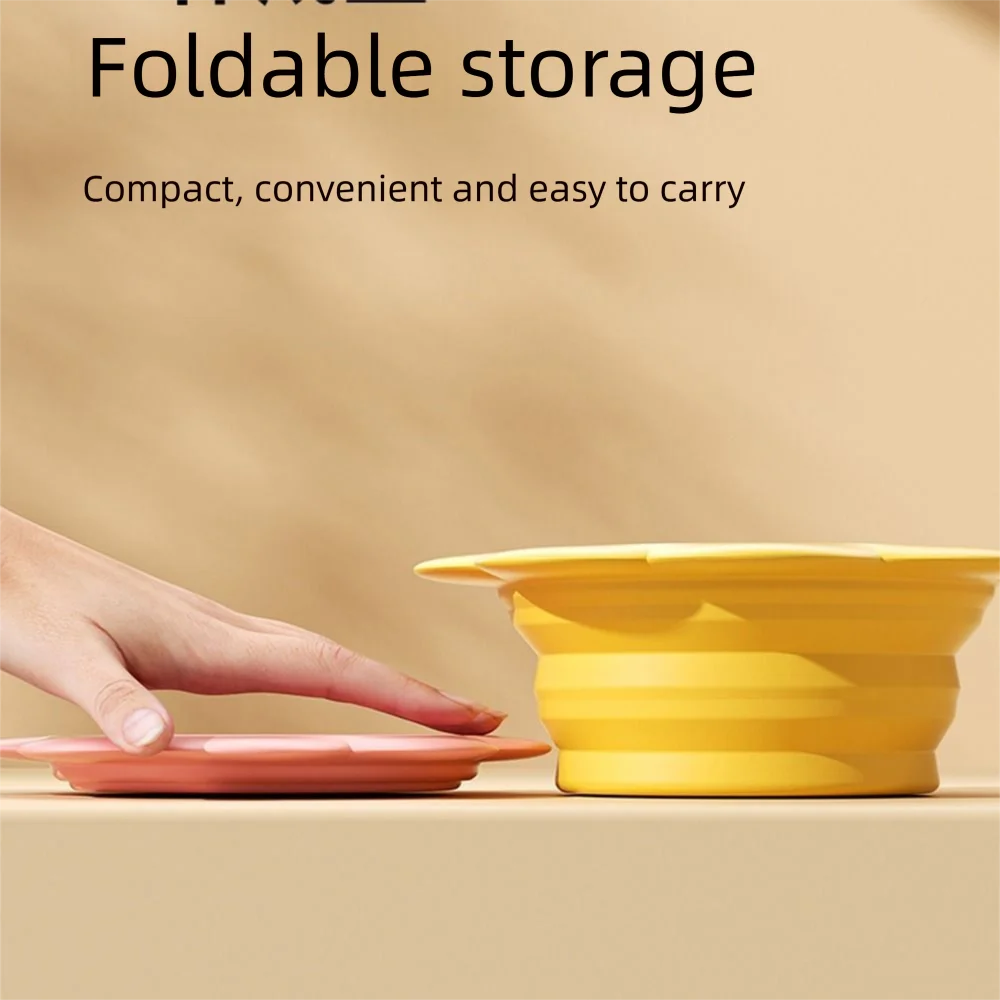 Portable Silicone Collapsible Dog Bowl Flower Shape