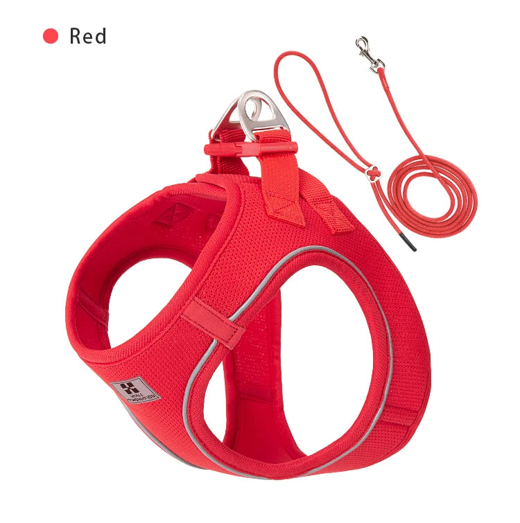 Reflective Adjustable Dog Harness & Leash Set for Small to Medium Dogs and Cats