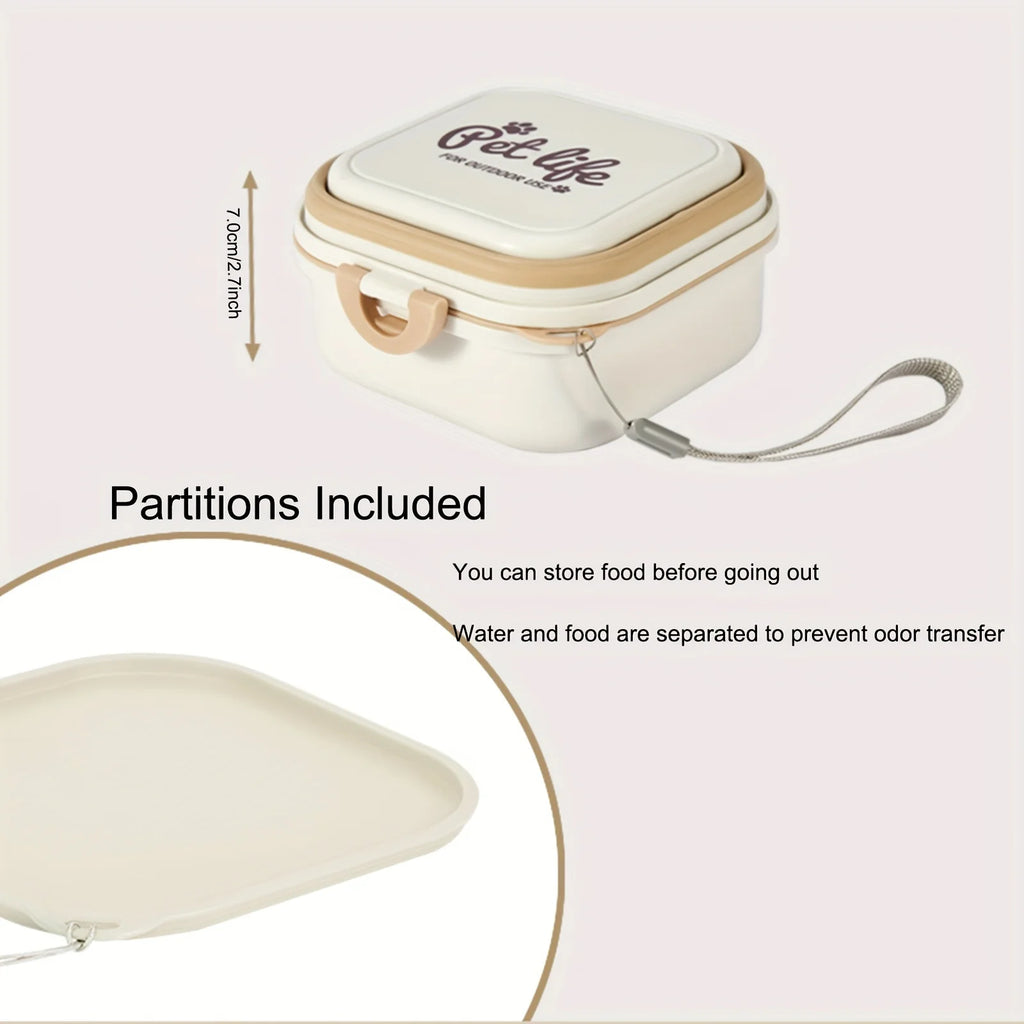 2 in 1 Portable Pet Bowl 400ml Leakproof with Lid