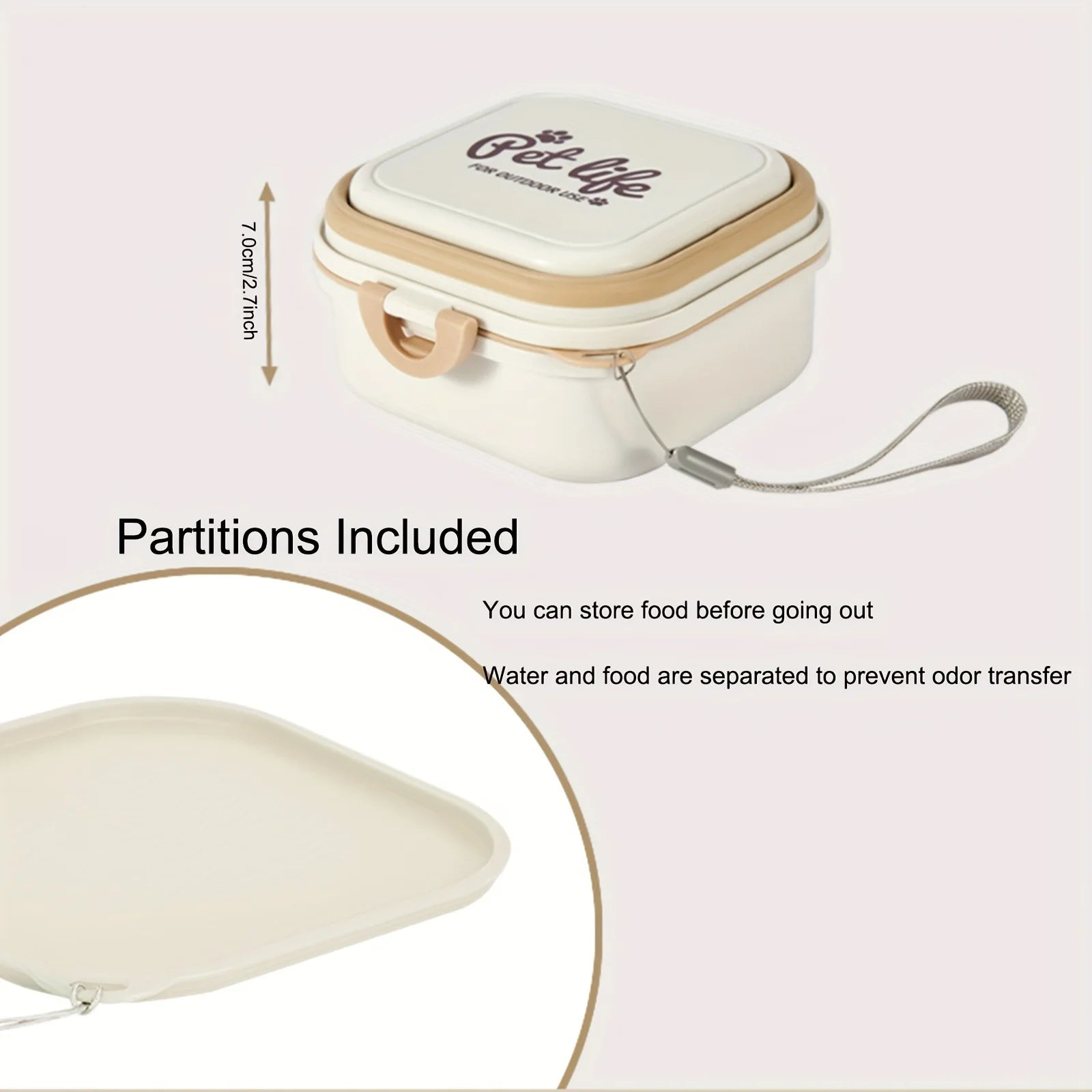 2 in 1 Portable Pet Bowl 400ml Leakproof with Lid