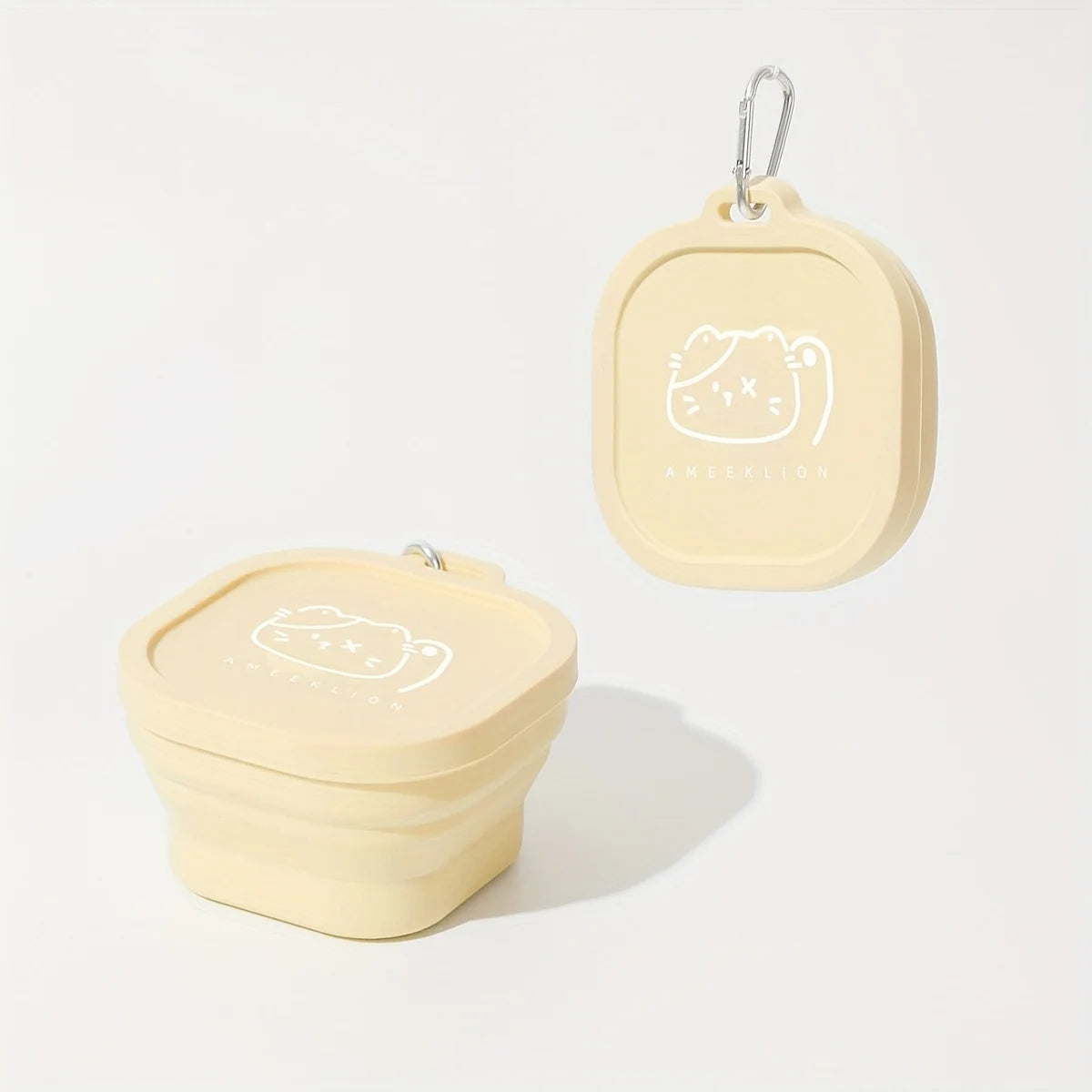 400ml Foldable Pet Bowl with Lid Leakproof Travel Dish
