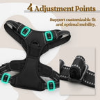 Dog Harness for Large Dogs No Pull Pet Harness with Soft Padded Handle Adjustable Reflective Vest with 2 Leash Clips
