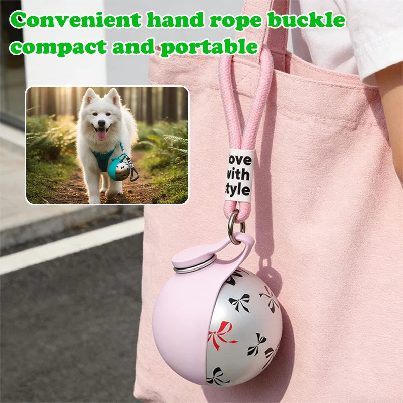 Stainless Steel Kettle Foldable Pet Water Bowl for Dogs & Cats