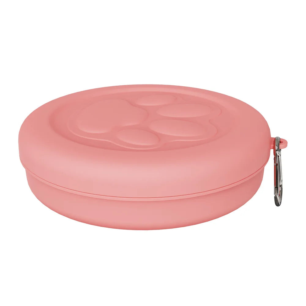 Portable Outdoor Pet Bowl: 2-in-1 Travel Dog Food/Water Dish with Treat Compartment