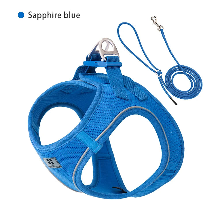 Reflective Adjustable Dog Harness & Leash Set for Small to Medium Dogs and Cats
