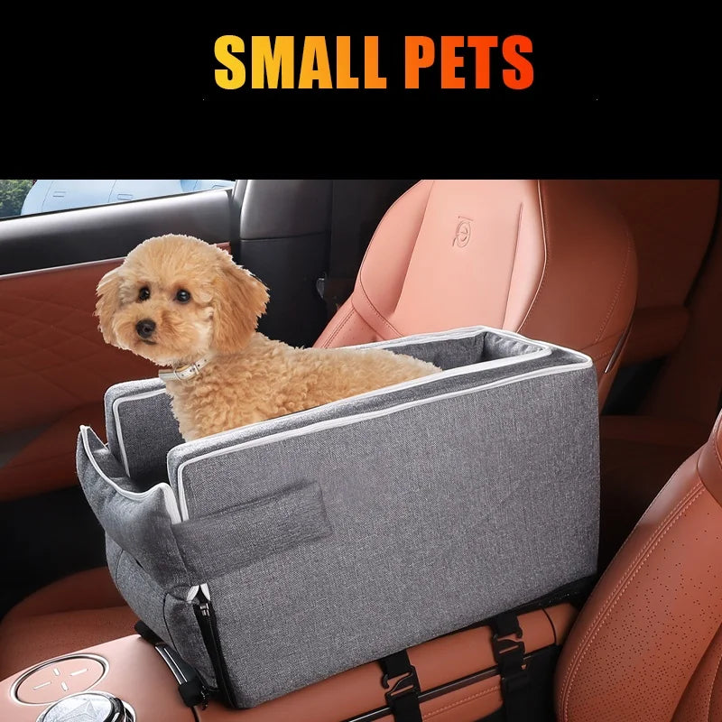 Car Center Console Pet Bed Mat  Fiber Pet Safety Seat  Essential for Cat & Dog