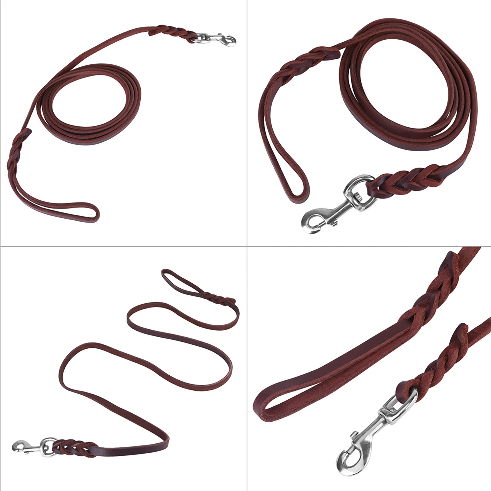 Pet Dog  Leash Safety Rope Cowhide and Leather Belt