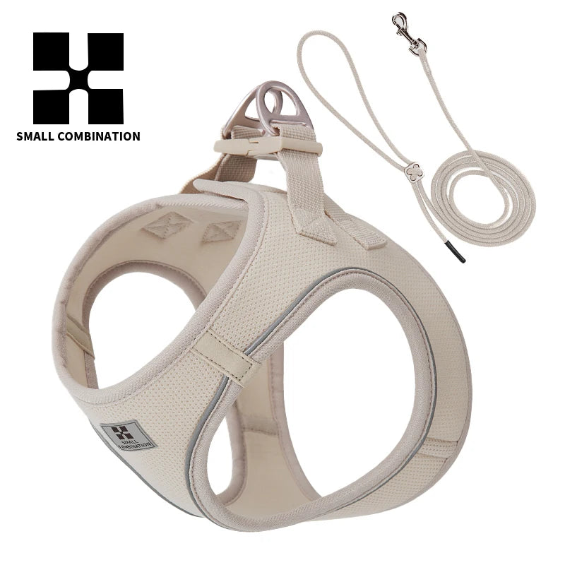 Reflective Adjustable Dog Harness & Leash Set for Small to Medium Dogs and Cats