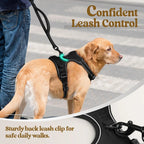 Dog Harness for Large Dogs No Pull Pet Harness with Soft Padded Handle Adjustable Reflective Vest with 2 Leash Clips