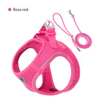 Reflective Adjustable Dog Harness & Leash Set for Small to Medium Dogs and Cats