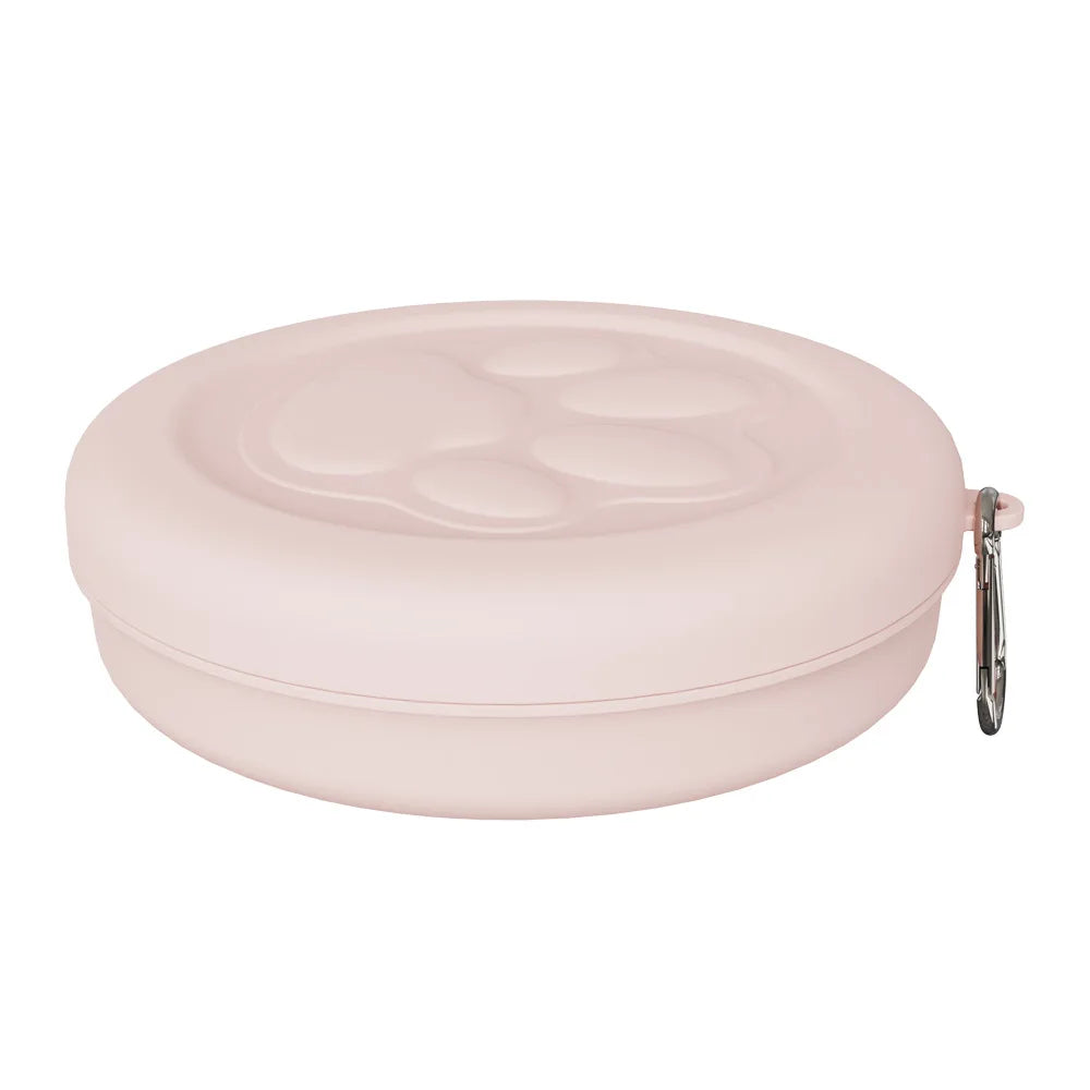 Portable Outdoor Pet Bowl: 2-in-1 Travel Dog Food/Water Dish with Treat Compartment