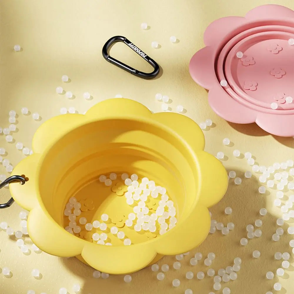 Portable Silicone Collapsible Dog Bowl Flower Shape