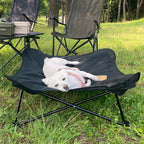 Detachable And Washable Pet Camping Bed, Dog Iron Frame Bed, All-Season Camping Portable Folding Dog Kennel