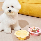 Portable Silicone Collapsible Dog Bowl Flower Shape
