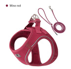 Reflective Adjustable Dog Harness & Leash Set for Small to Medium Dogs and Cats