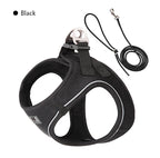 Reflective Adjustable Dog Harness & Leash Set for Small to Medium Dogs and Cats
