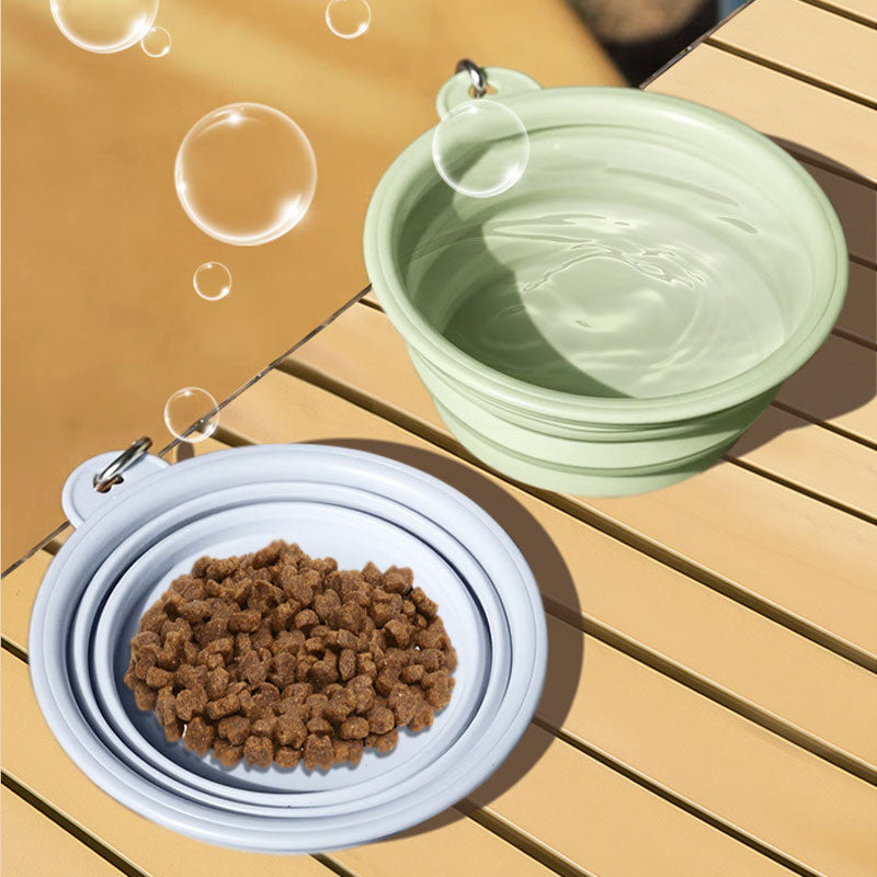 Collapsible Travel Outdoor Pet Bowl for Dogs & Cats